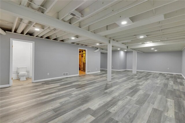 1301 Bechtel St, Monaca, PA 15061 - finished below grade area featuring wood finished floors and baseboards