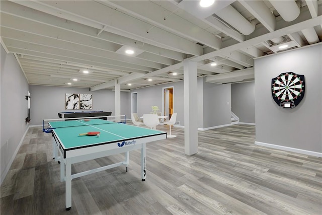 1301 Bechtel St, Monaca, PA 15061 - rec room featuring light wood-style floors and recessed lighting