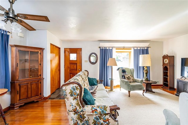 642 Washington St, Fairfield Twp, PA 15923 - living room featuring ceiling fan and wood finished floors