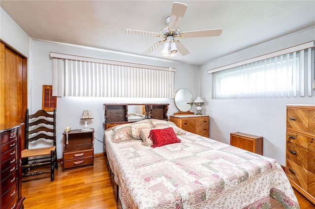 642 Washington St, Fairfield Twp, PA 15923 - bedroom featuring light wood-type flooring, a closet, and a ceiling fan