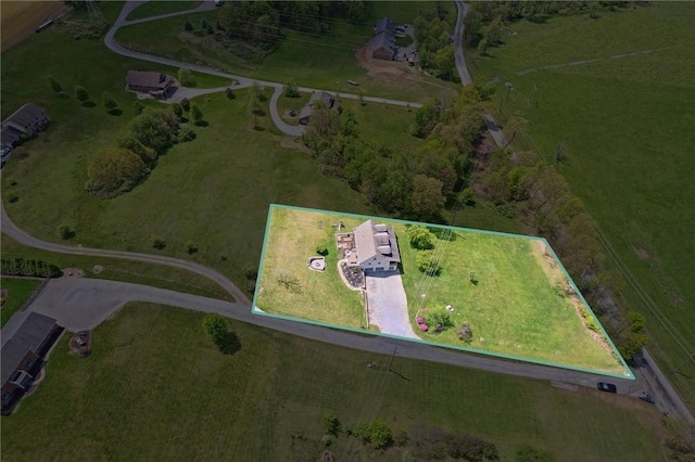 overview of rural landscape featuring property boundaries highlighted