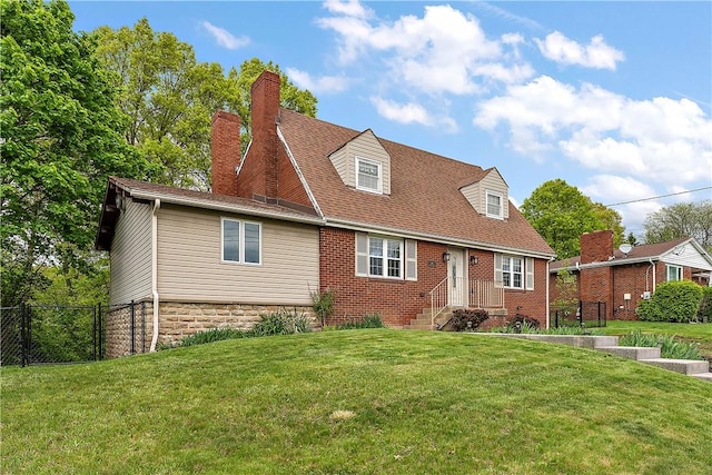 cape cod home with a chimney