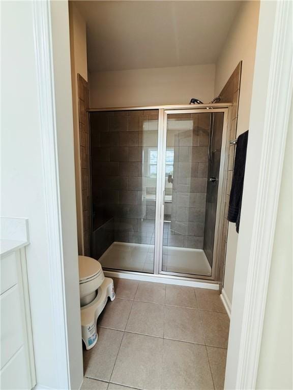 159 Cole Dr, Robinson Twp Nwa, PA 15136 - bathroom with toilet, a shower stall, tile patterned floors, and vanity