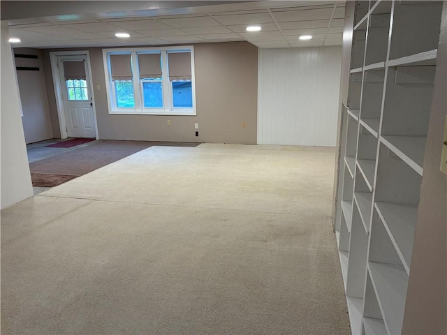unfurnished room featuring carpet floors and recessed lighting