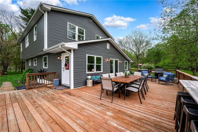 145 Robinson Pl, Perry Twp Arm, PA 16041 - deck with outdoor dining area and an outdoor hangout area