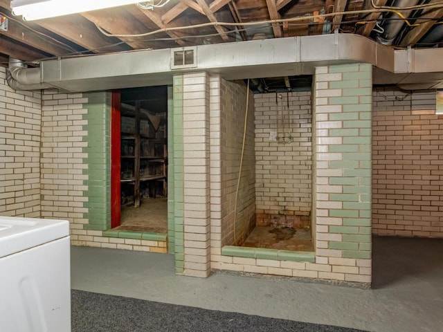 411 4th St, Darlington, PA 16115 - unfinished basement featuring brick wall