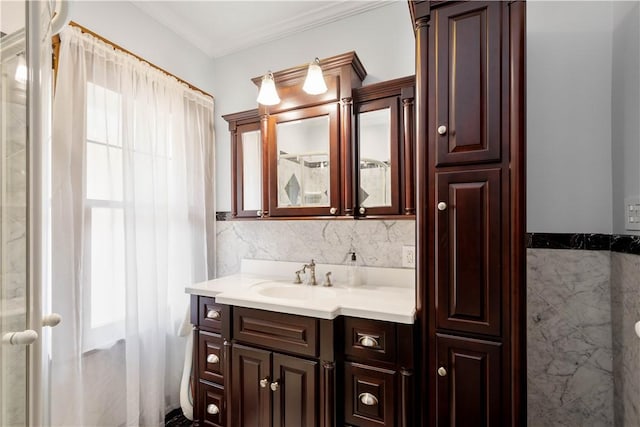 16 Morgan Ave E, Washington Boro, PA 15301 - bathroom featuring vanity and crown molding