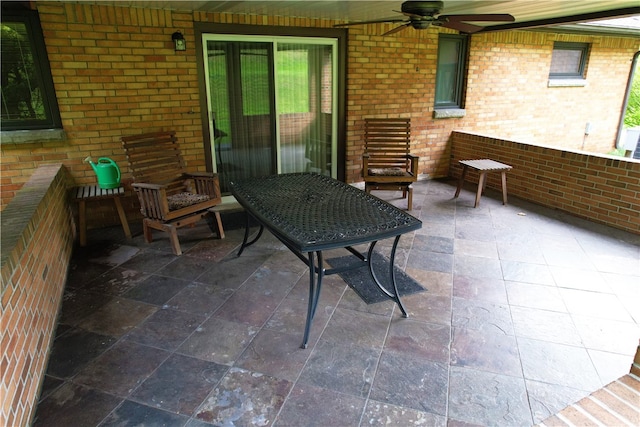 view of patio with ceiling fan