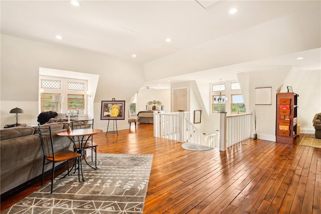 301 Meyers Ave, Meyersdale Boro, PA 15552 - living area featuring hardwood / wood-style flooring, recessed lighting, and baseboards