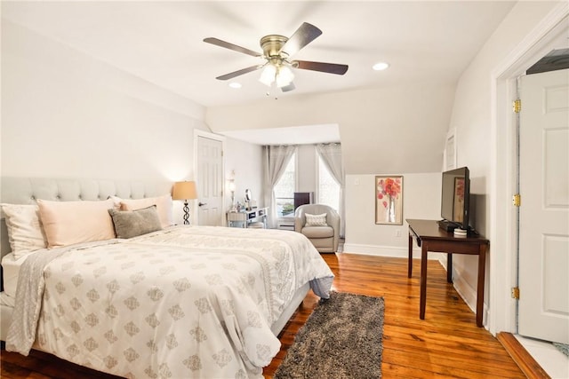 301 Meyers Ave, Meyersdale Boro, PA 15552 - bedroom featuring wood finished floors, recessed lighting, a ceiling fan, and baseboards