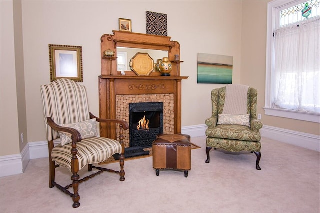 301 Meyers Ave, Meyersdale Boro, PA 15552 - living area featuring carpet and a tiled fireplace