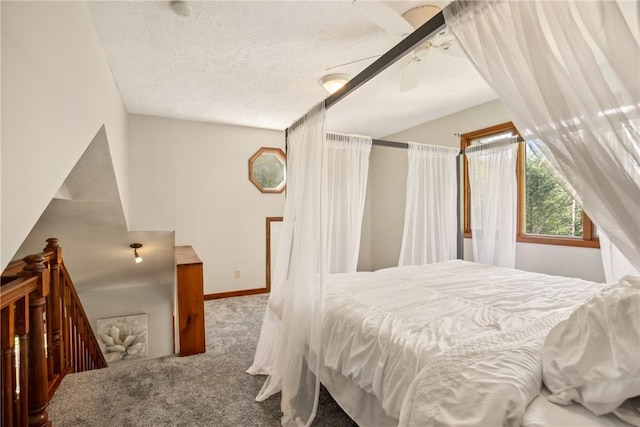 192 Wilkins Hollow Rd, Addison Twp, PA 15411 - bedroom featuring carpet floors, a textured ceiling, a ceiling fan, and baseboards