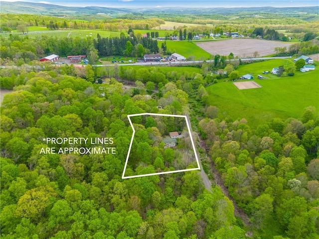 192 Wilkins Hollow Rd, Addison Twp, PA 15411 - aerial view of sparsely populated area featuring property parcel outlined and a forest