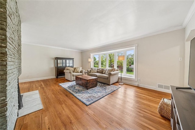 4625 Doverdell Dr, Whitehall, PA 15236 - living area featuring crown molding, wood finished floors, and baseboards