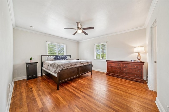 4625 Doverdell Dr, Whitehall, PA 15236 - bedroom featuring wood finished floors, baseboards, ornamental molding, and ceiling fan