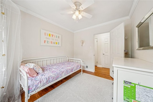 4625 Doverdell Dr, Whitehall, PA 15236 - bedroom featuring wood finished floors, ornamental molding, baseboards, and ceiling fan