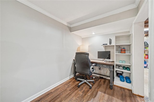4625 Doverdell Dr, Whitehall, PA 15236 - home office featuring wood finished floors, ornamental molding, and baseboards