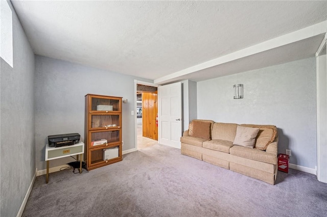 4625 Doverdell Dr, Whitehall, PA 15236 - living room with carpet floors, an office area, baseboards, and a textured ceiling