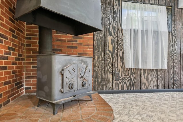 detailed view of a wood stove