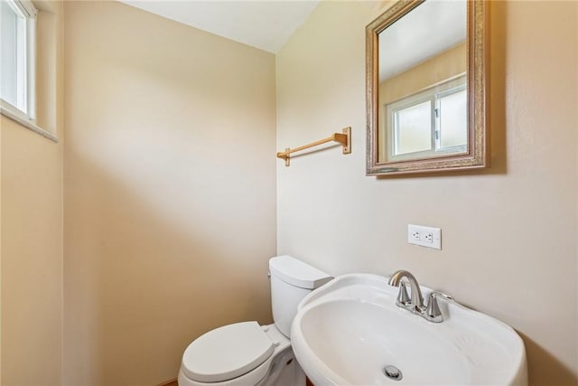 half bath featuring a sink and toilet