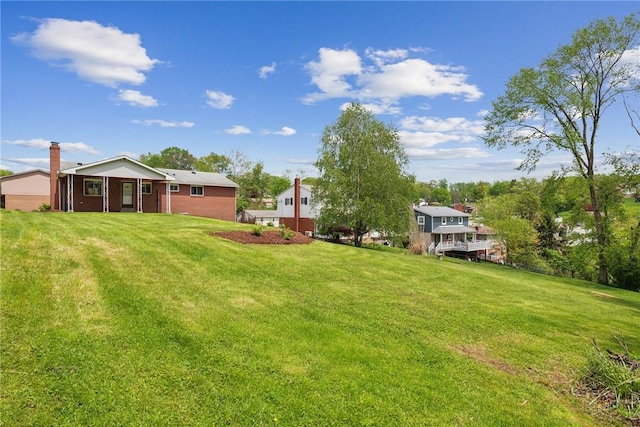 view of grassy yard