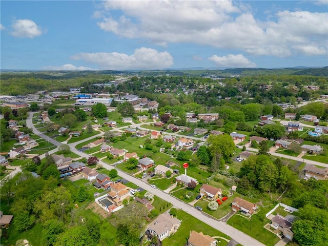 aerial overview of property's location featuring nearby suburban area