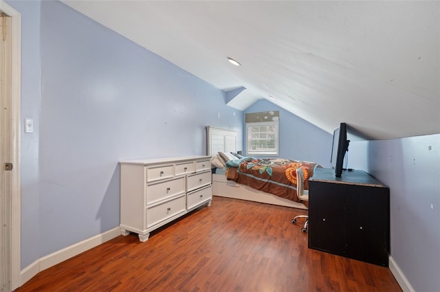 10 Chestnut Ln, Finleyville, PA 15332 - bedroom with vaulted ceiling, wood finished floors, and baseboards