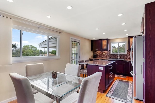 117 Teal Dr, Kennedy Twp, PA 15136 - dining space with light wood-type flooring and recessed lighting