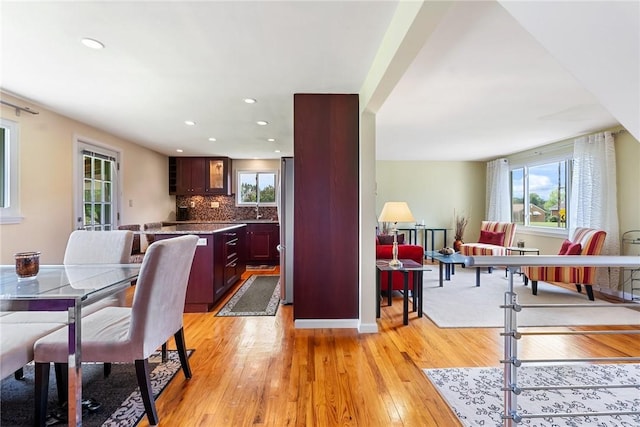 117 Teal Dr, Kennedy Twp, PA 15136 - dining area featuring plenty of natural light, light wood-style floors, recessed lighting, and baseboards