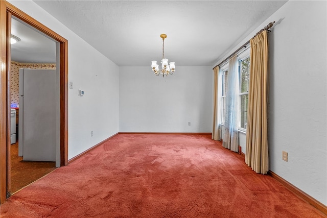 2405 Whited St, Brookline, PA 15226 - carpeted spare room featuring a chandelier and baseboards