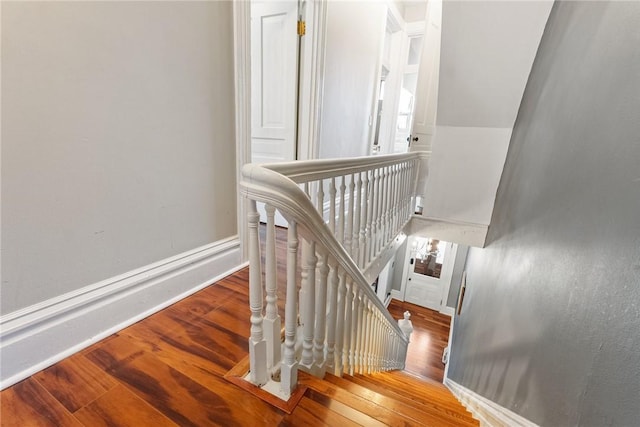 526 Armandale St, Central North Side, PA 15212 - stairway featuring wood finished floors