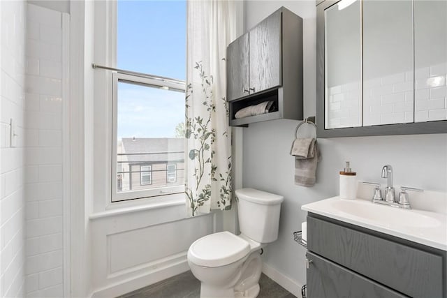 526 Armandale St, Central North Side, PA 15212 - bathroom with toilet, vanity, and baseboards