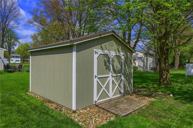 view of shed