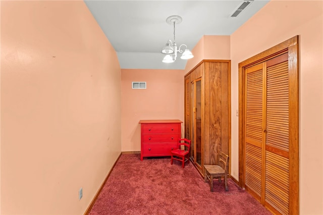 128 Evergreen Dr, Peters Twp, PA 15317 - sitting room featuring a chandelier, carpet flooring, and baseboards