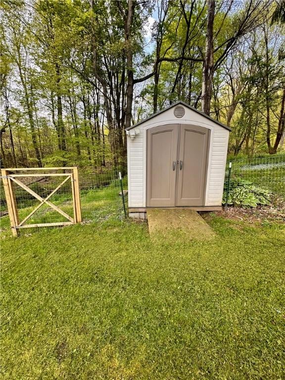 view of shed
