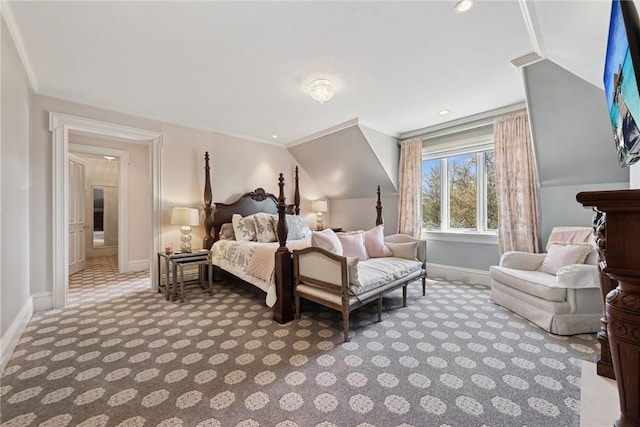 bedroom featuring carpet flooring and baseboards