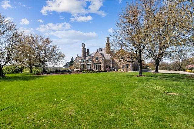 view of grassy yard