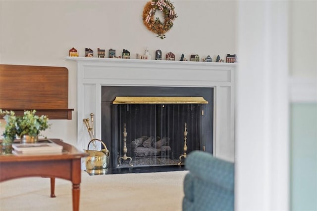 detailed view of a fireplace