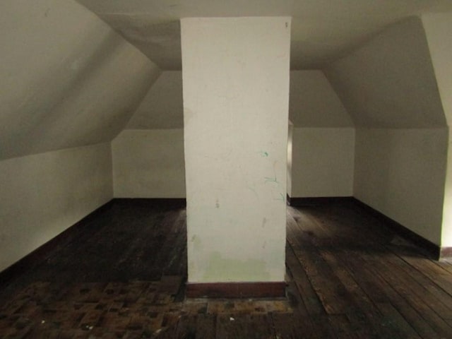 643 Indiana Ave, Glassport, PA 15045 - bonus room featuring dark wood-style flooring, lofted ceiling, and baseboards