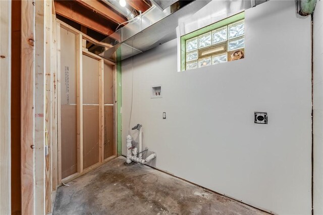laundry room with hookup for an electric dryer and washer hookup