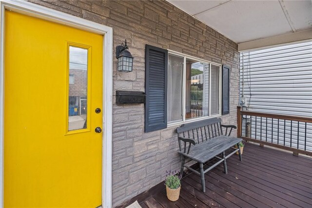 deck with covered porch