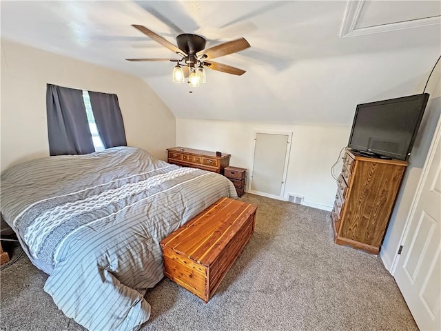 5422 Library Rd, Bethel Park, PA 15102 - bedroom with carpet, lofted ceiling, ceiling fan, and attic access