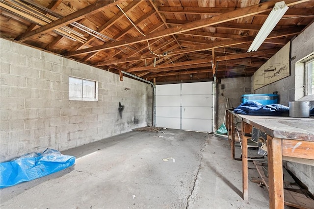 28 Main St, Clarksville, PA 15322 - garage with concrete block wall