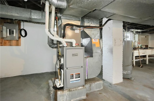 6810 Grand Ave, Neville Twp, PA 15225 - utilities featuring electric panel, gas water heater, and heating unit
