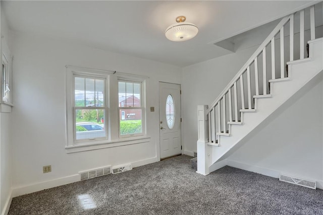 6810 Grand Ave, Neville Twp, PA 15225 - carpeted foyer entrance featuring baseboards and stairway