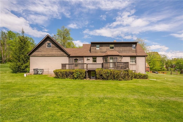 230 Brookwood Rd, Peters Twp, PA 15367 - back of property with a yard, a wooden deck, and stucco siding