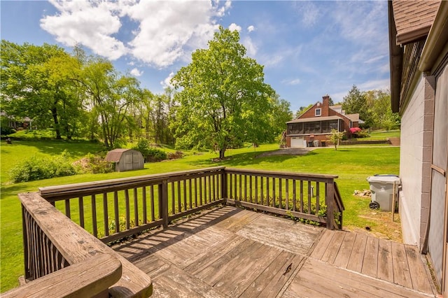 230 Brookwood Rd, Peters Twp, PA 15367 - deck with a shed, a lawn, and an outdoor structure