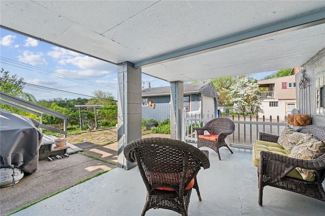view of patio featuring grilling area
