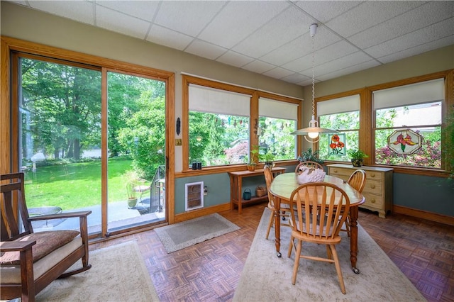 115 River Ave, Glenfield, PA 15143 - sunroom with baseboards and a paneled ceiling