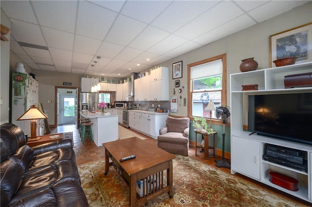 115 River Ave, Glenfield, PA 15143 - living area with a paneled ceiling